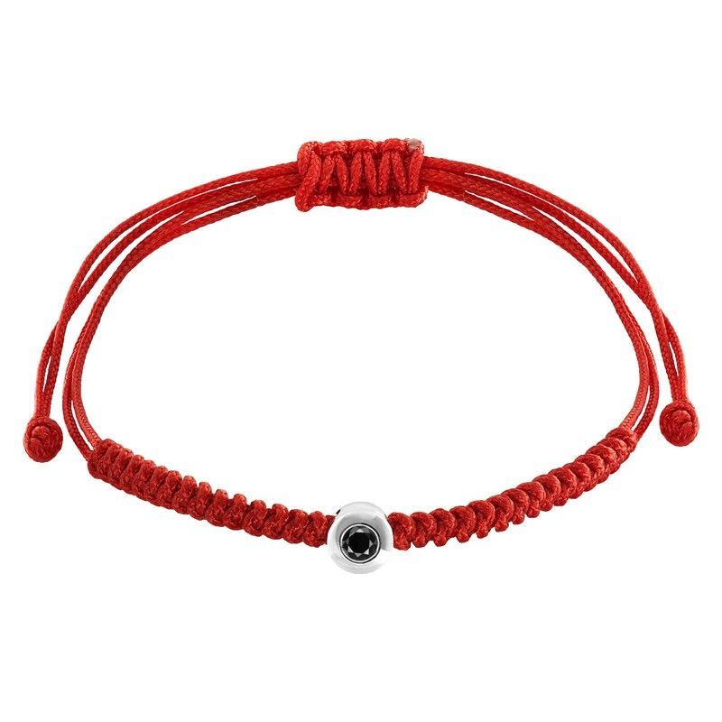 Pulsera Hilo Oro Blanco 18kts 7mm  1309224 Diamante Negro 0,30cts