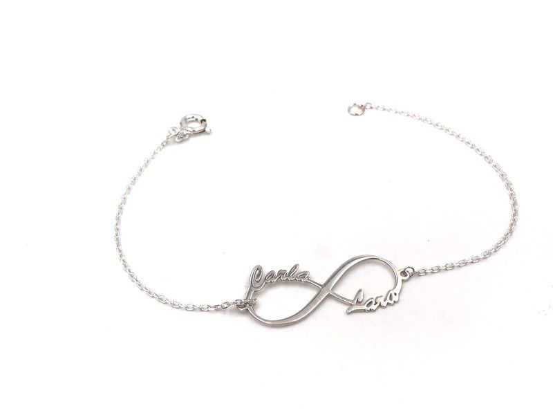 Pulsera Infinito personalizado de plata