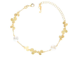 Pulsera IPPOCAMPO plata bañada y perlas. IPEL270