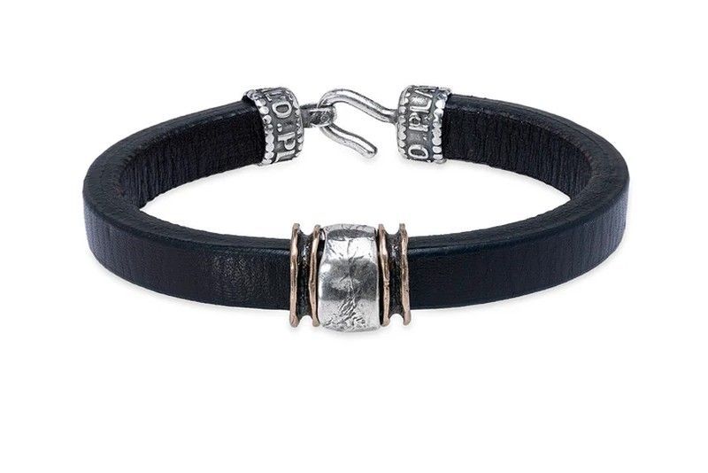 Pulsera Juanlu MB253X Plata de Palo hombre brillo de metales en plata y bronce