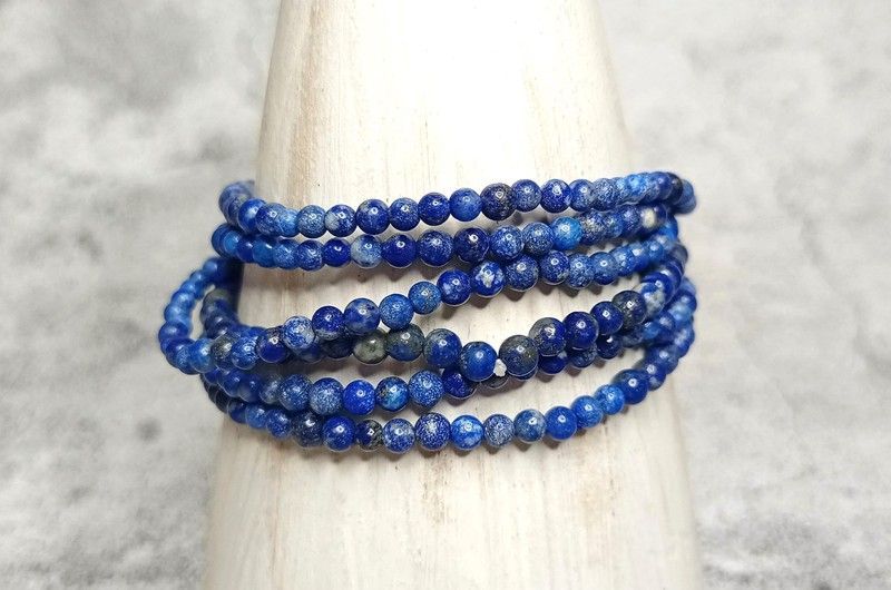Pulsera Lapislázuli en bola de 3-4 mm