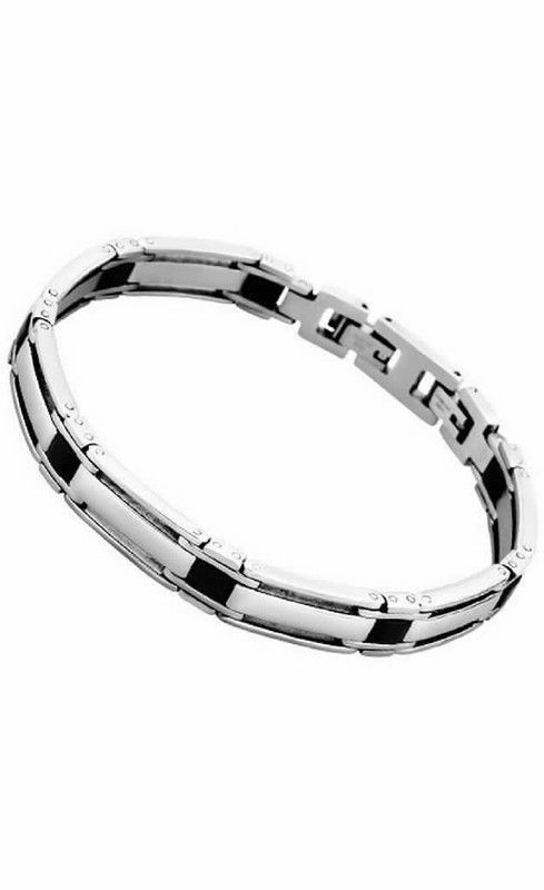 Pulsera lotus de acero combinado con Ip negro