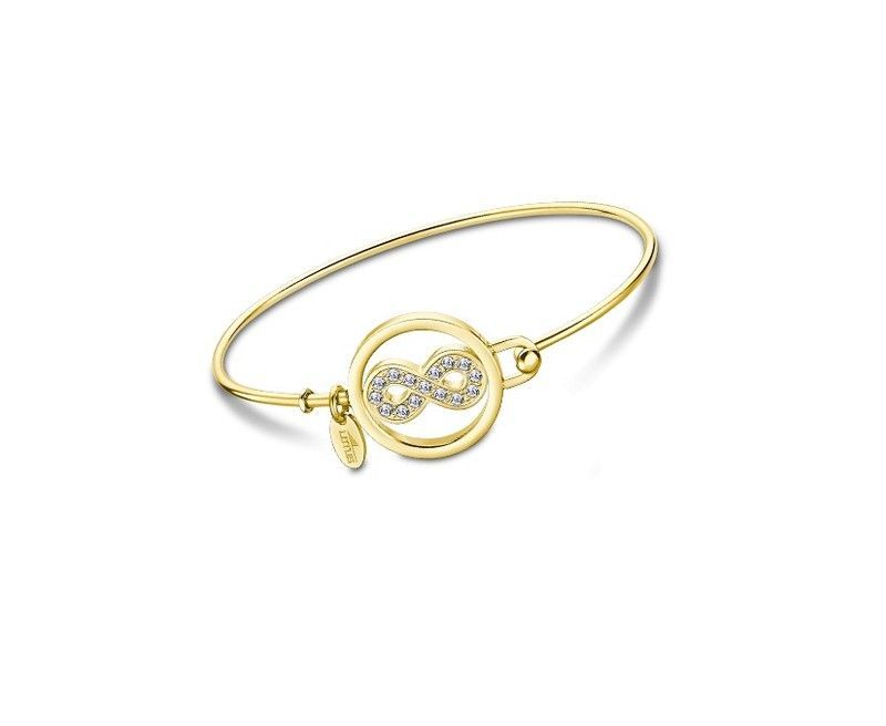 Pulsera lotus de mujer en acero Ip dorado con Infinito