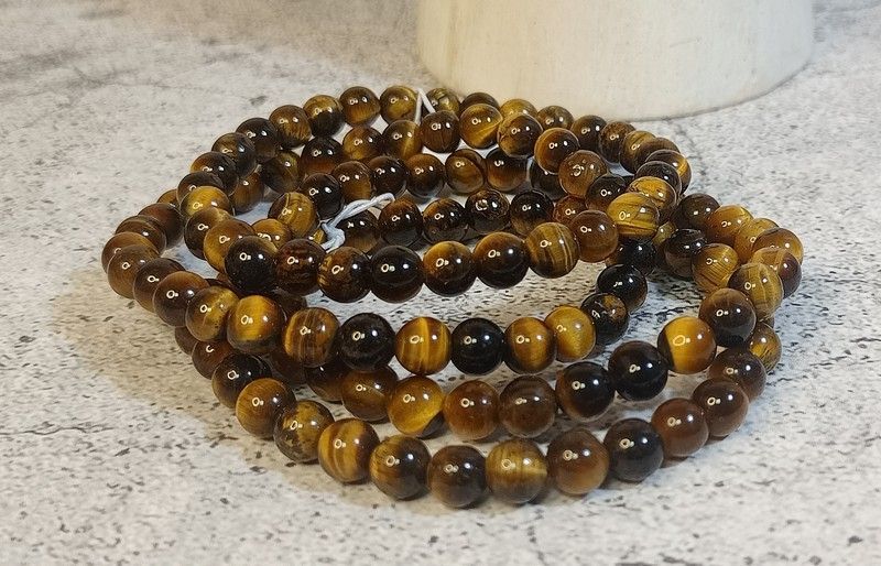 Pulsera Ojo de tigre bola 6 mm