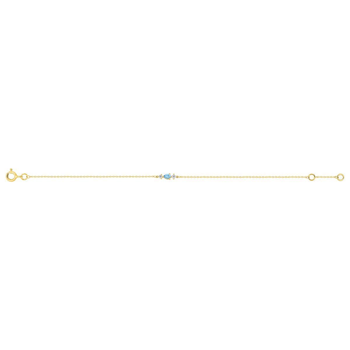 Pulsera Oro 9kts Argyor MRM (9)497321.T0 Piedra Topacio Azul Circonitas