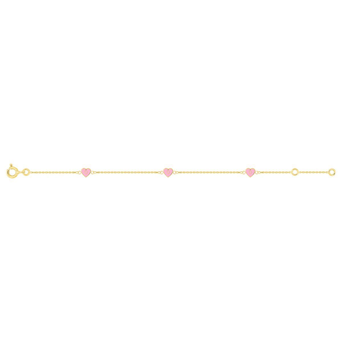 Pulsera Oro 9kts Bebé Argyor MRM (9)497336.00 Corazones Esmalte Rosada