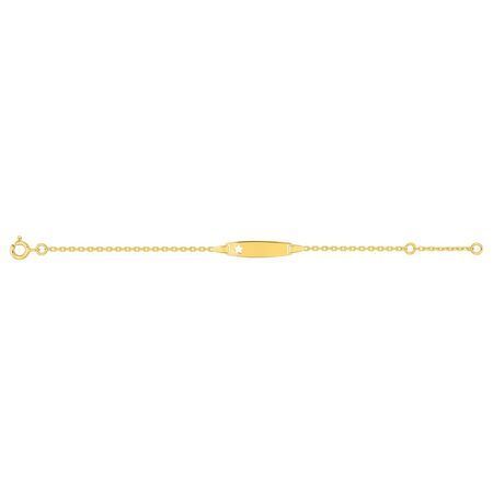 Pulsera Oro 9kts Bebé Argyor MRM (9)497367.00 Chapa En Brillo Calado Estrella