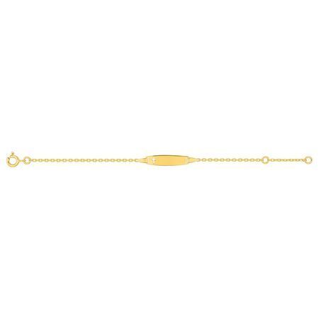 Pulsera Oro 9kts Bebé Argyor MRM (9)497368.00 Chapa En Brillo Calado Cruz