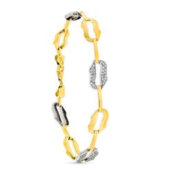 Pulsera Oro 9kts Bicolor Plata 19cm 9K120598