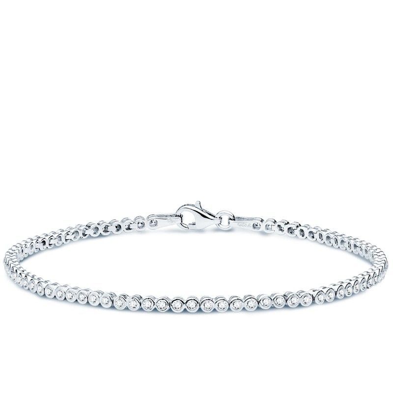 Pulsera Oro Blanco 18kts 19cm 30000037 Circonitas