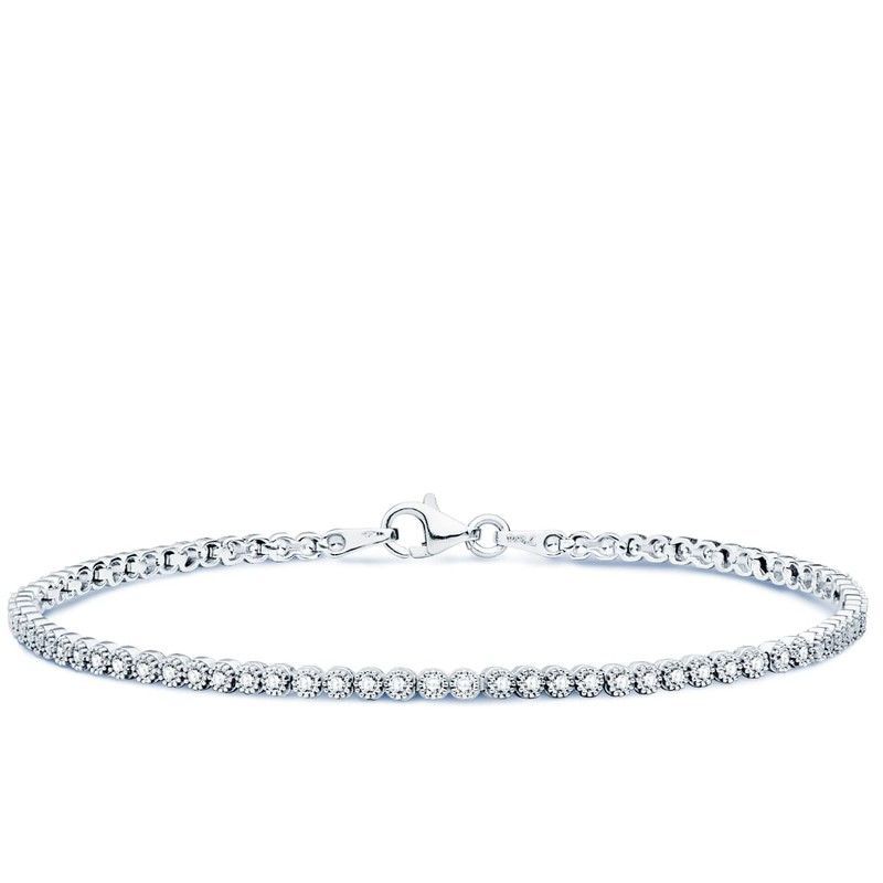 Pulsera Oro Blanco 18kts 19cm 30000038 Circonitas