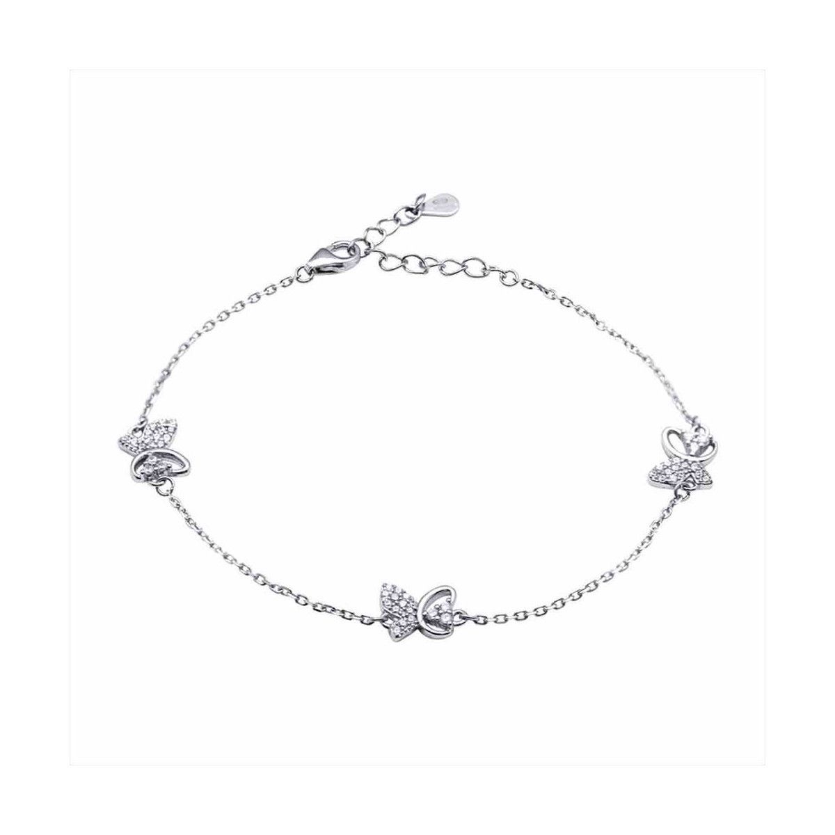 Pulsera Plata B21768 Mariposas Circonitas