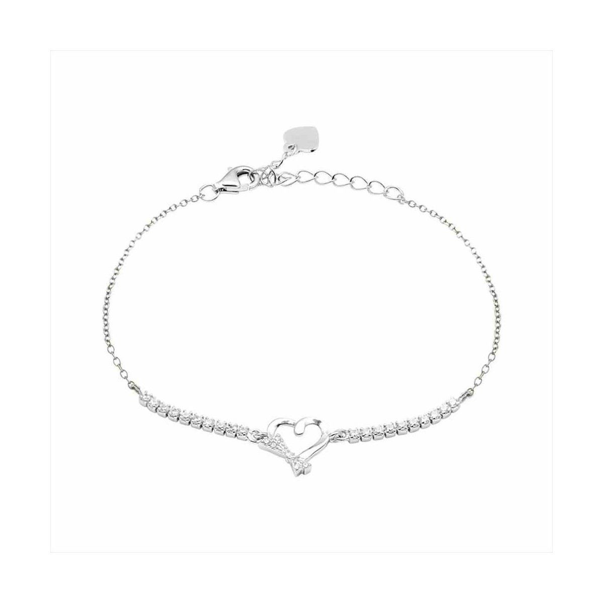 Pulsera Plata B23003 Corazón Con Circonitas