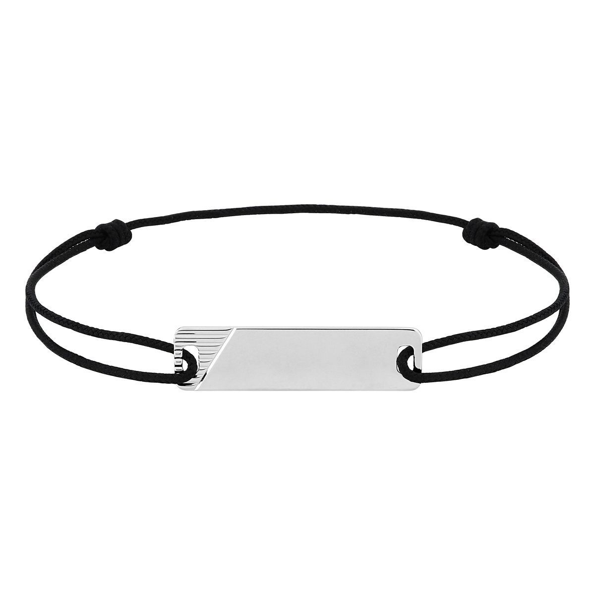 Pulsera Plata-Cordón Negro Argyor MRM (AG)333773 Placa