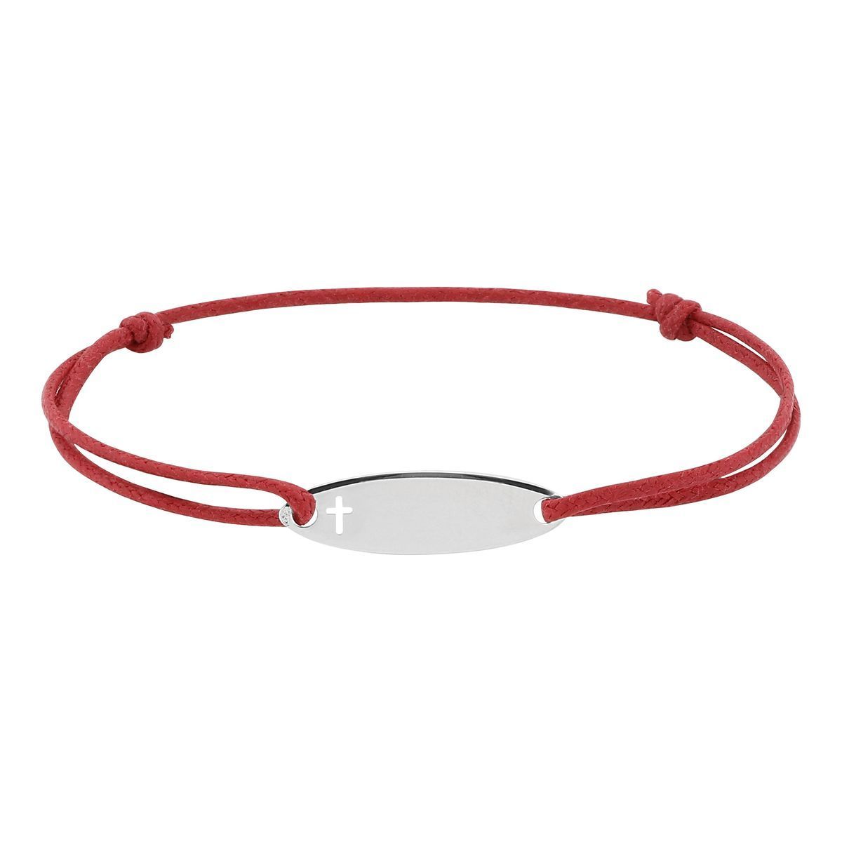 Pulsera Plata-Cordón Rojo Argyor MRM (AG)333779 Placa Cruz