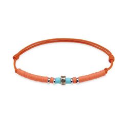 Pulsera Plata de Palo ajustable de nylon naranja Referencia:BB051O mederna y elegante
