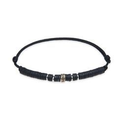 Pulsera PLATA DE PALO autoajustable de nylon negro Referencia BB051N atrayente y atractiva