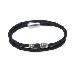 Pulsera Plata de Palo con doble nylon de color negro Referencia: BB050N efectiva y funcional