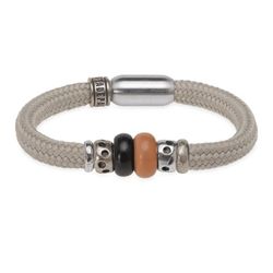 Pulsera PLATA DE PALO de Nylon beige colección Iris cierre imán de seguridad