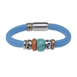 Pulsera Plata de Palo mujer de Nylon azul modelo Éxtasis combinada