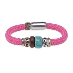 Pulsera PLATA DE PALO mujer de Nylon colección Palmeral de plata, bronce y resina