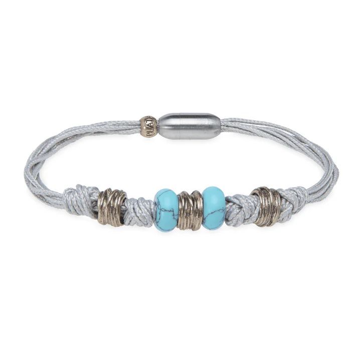 Pulsera Plata de Palo mujer de Nylon modelo Cromático gris bohemio