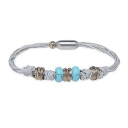 Pulsera Plata de Palo mujer de Nylon modelo Cromático gris bohemio