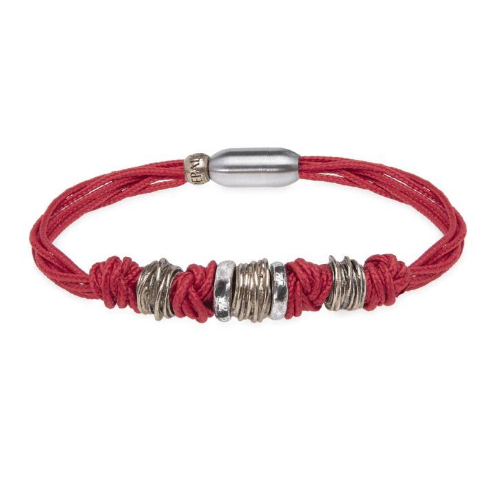 Pulsera PLATA DE PALO mujer de Nylon modelo Zafiro con dos círculos de plata