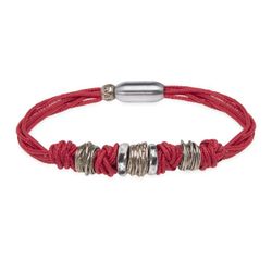 Pulsera PLATA DE PALO mujer de Nylon modelo Zafiro con dos círculos de plata