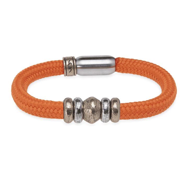 Pulsera PLATA DE PALO Nylon naranja moderna y elegante modelo Malva