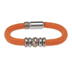 Pulsera PLATA DE PALO Nylon naranja moderna y elegante modelo Malva