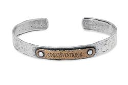 Pulsera Plata de Palo rígida modelo Sanger MB237X hombre de plata y bronce moderna y elegante