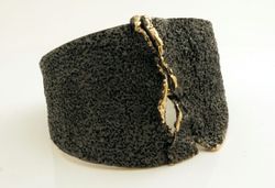 Pulsera Plata Dorada Arior Volvánica GoldenBlack 4020222NU