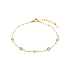 Pulsera Plata Dorada Lotus LP3411-2/2 Perlas Circonitas