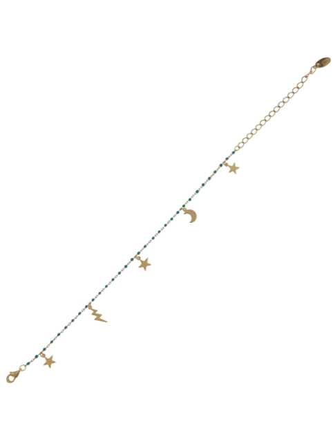Pulsera Plata Dorada Mujer PPUL3232 Estrellas Media Luna