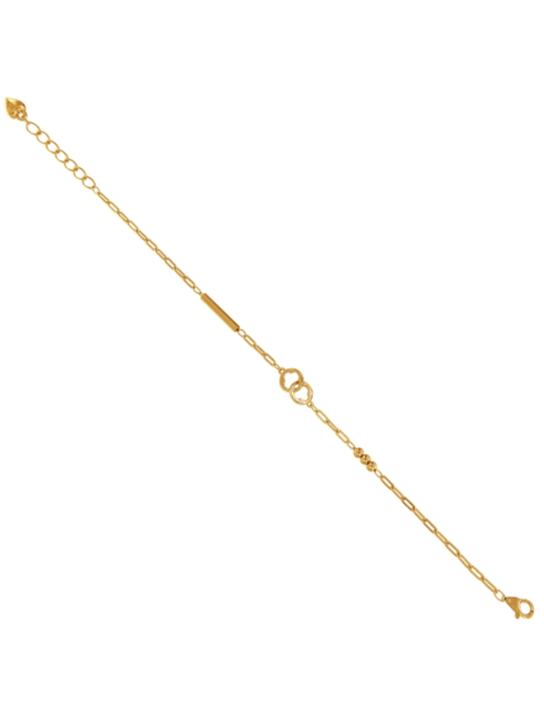 Pulsera Plata Dorada Mujer PPUL3302/C Eslabones Alargados Circonitas