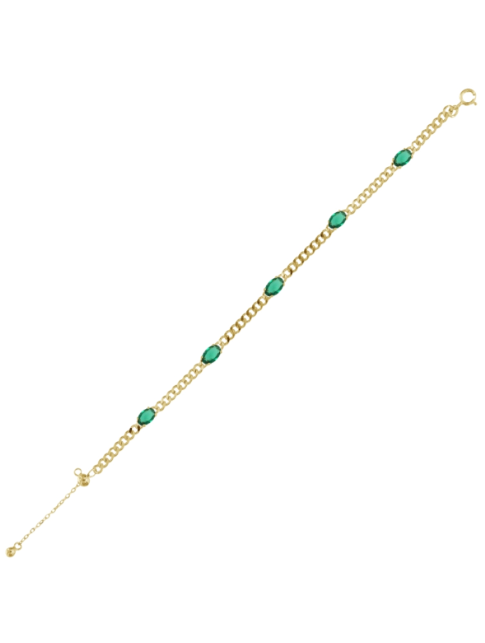 Pulsera Plata Dorada Mujer PPUL3313/VC Circonitas Verdes