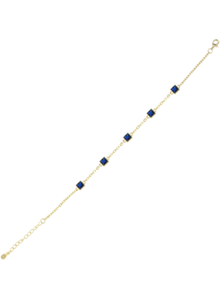 Pulsera Plata Dorada Mujer PPUL3314/ZC Circonitas Cuadradas azules
