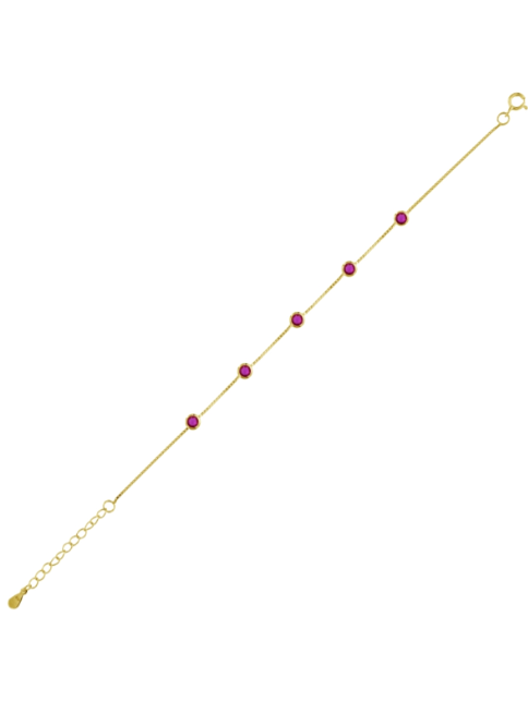 Pulsera Plata Dorada Mujer PPUL3315/RC Circonitas Rojas