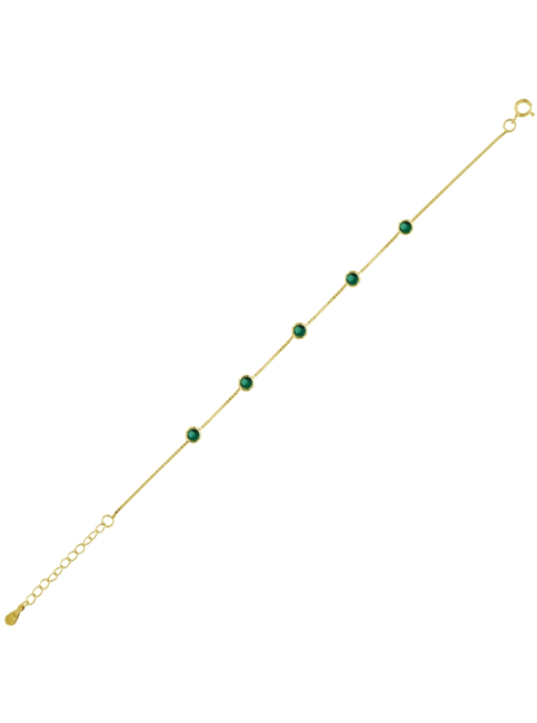Pulsera Plata Dorada Mujer PPUL3315/VC Circonitas Verdes