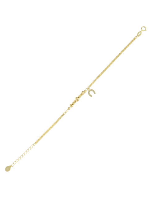 Pulsera Plata Dorada Mujer PPUL3356/C Herradura Circonitas
