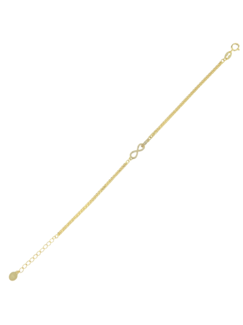 Pulsera Plata Dorada Mujer PPUL3358/C Infinito Circonitas