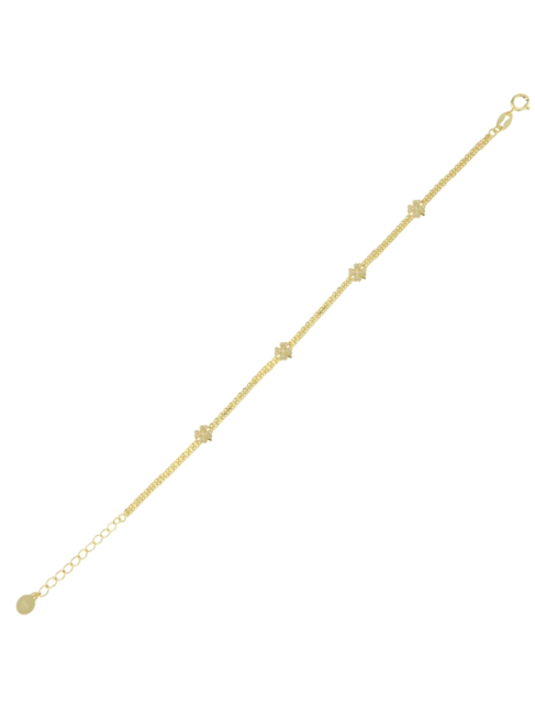 Pulsera Plata Dorada Mujer PPUL3363/C Corazones Circonitas