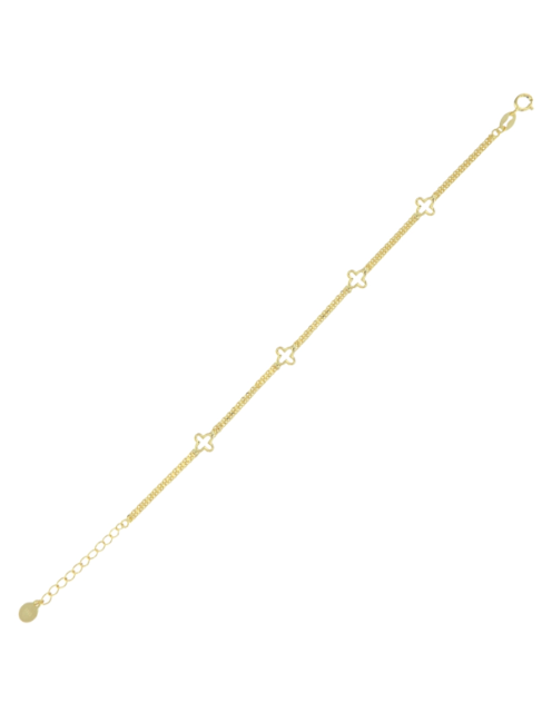 Pulsera Plata Dorada Mujer PPUL3365/C Cruces Circonitas