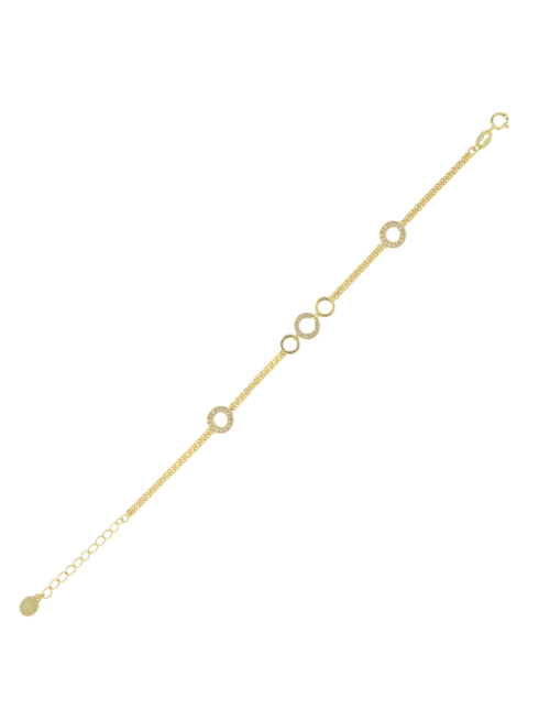 Pulsera Plata Dorada Mujer PPUL3371/C Aros Circonitas