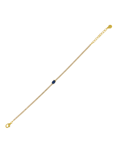 Pulsera Plata Dorada Mujer PSET129/4C Circonita Azul Bicolor Blancas