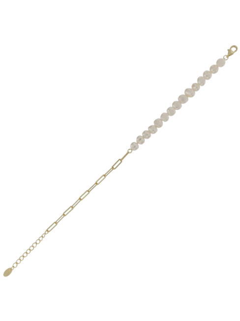 Pulsera Plata Dorada Mujer PSPP1/4C Perlas