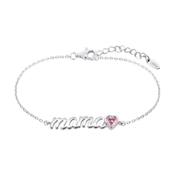 Pulsera Plata Lotus LP1808-2/8 Palabra MAMÁ Circonita Rosada