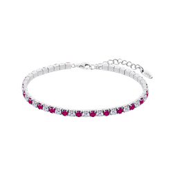 Pulsera Plata Lotus LP3452-2/6 Circonitas Rojas Bicolor Blanco