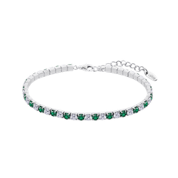 Pulsera Plata Lotus LP3452-2/7 Circonitas Verdes Bicolor Blanco